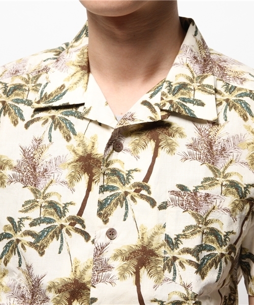 MYSELF ABAHOUSE(マイセルフアバハウス)の「プリントオープンカラーシャツ(シャツ/ブラウス・メンズ・アイボリー/カーキ・LARGE/MEDIUM)」の3枚目の写真