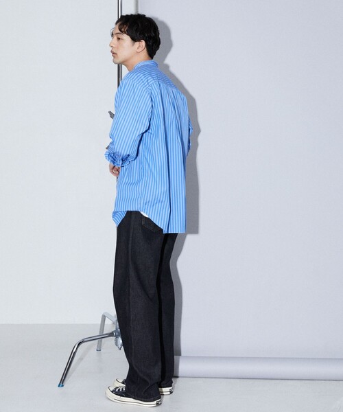 Firsthand(ファーストハンド)の「Firsthand/ファーストハンド 5P WIDE DENIM PANT / 5ポケット ストレートデニム(デニムパンツ・メンズ・ネイビー/ブラック・S/M/L)」の11枚目の写真