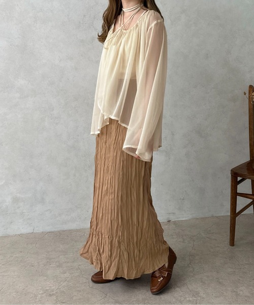 apres jour clair(アプレジュールクレア)の「【apres jour clair】カシュクール楊柳ブラウス【ZOZOTOWN限定アイテム】(シャツ/ブラウス・レディース・ブラウン/グリーン/アイボリー/ピンクベージュ・フリー/X-LARGE)」の5枚目の写真