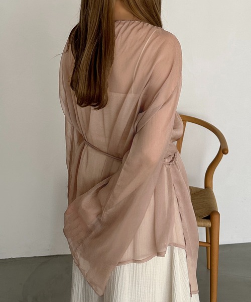 apres jour clair(アプレジュールクレア)の「【apres jour clair】カシュクール楊柳ブラウス【ZOZOTOWN限定アイテム】(シャツ/ブラウス・レディース・ブラウン/グリーン/アイボリー/ピンクベージュ・フリー/X-LARGE)」の12枚目の写真