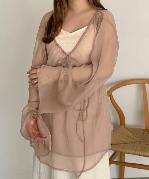 apres jour clair(アプレジュールクレア)の「【apres jour clair】カシュクール楊柳ブラウス【ZOZOTOWN限定アイテム】(シャツ/ブラウス・レディース・ブラウン/グリーン/アイボリー/ピンクベージュ・フリー/X-LARGE)」の17枚目の写真