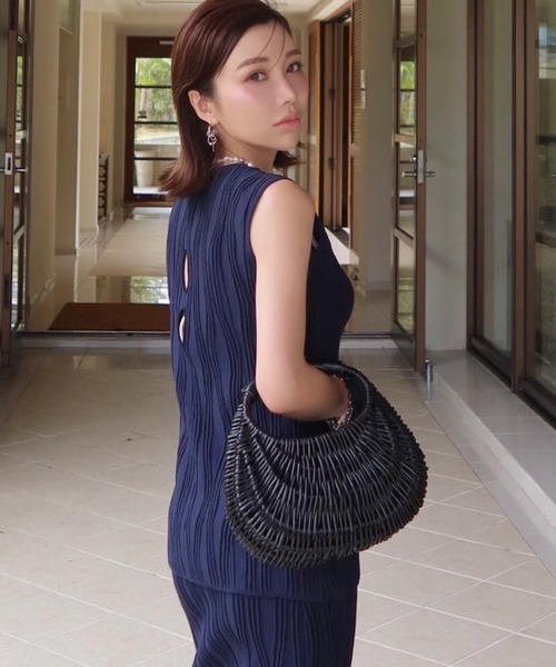 EIMY ISTOIRE（エイミーイストワール）の「ハンドステッチピクニックバッグ（かごバッグ・レディース・ホワイト/ベージュ/ブラック・FREE）」の15枚目の写真