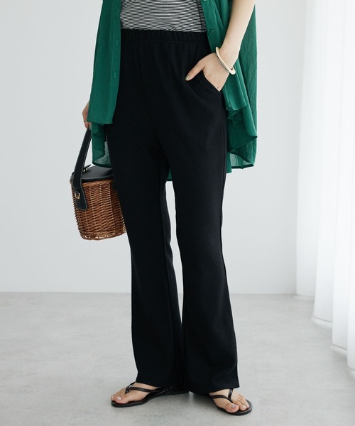 CRAFT STANDARD BOUTIQUE(クラフトスタンダードブティック)の「ワッフルフレアパンツ(その他パンツ・レディース・ブラック/ナチュラル・M/L)」の1枚目の写真