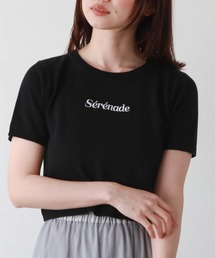 刺繍ロゴコンパクトニット