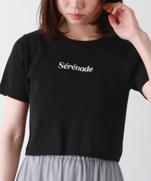 archives（アルシーヴ）の「刺繍ロゴコンパクトニット（ニット/セーター・レディース・ブラック/オフホワイト/ホワイト×ブラック/ホワイト×グレー・MEDIUM）」の9枚目の写真