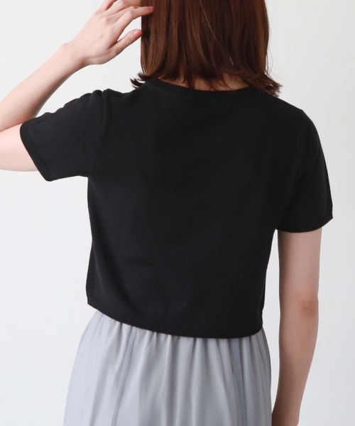 archives（アルシーヴ）の「刺繍ロゴコンパクトニット（ニット/セーター・レディース・ブラック/オフホワイト/ホワイト×ブラック/ホワイト×グレー・MEDIUM）」の6枚目の写真