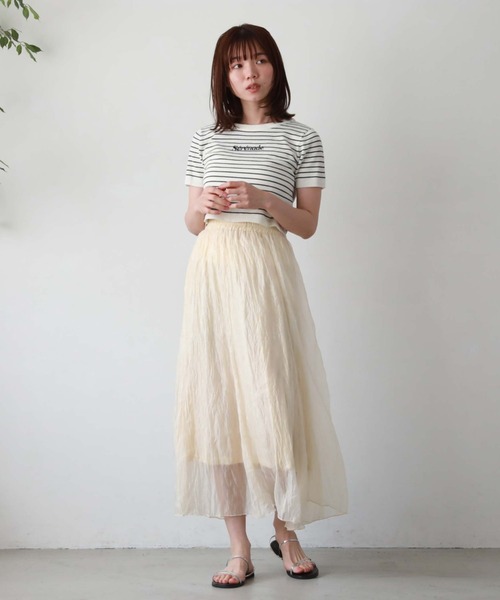 archives（アルシーヴ）の「刺繍ロゴコンパクトニット（ニット/セーター・レディース・ブラック/オフホワイト/ホワイト×ブラック/ホワイト×グレー・MEDIUM）」の7枚目の写真