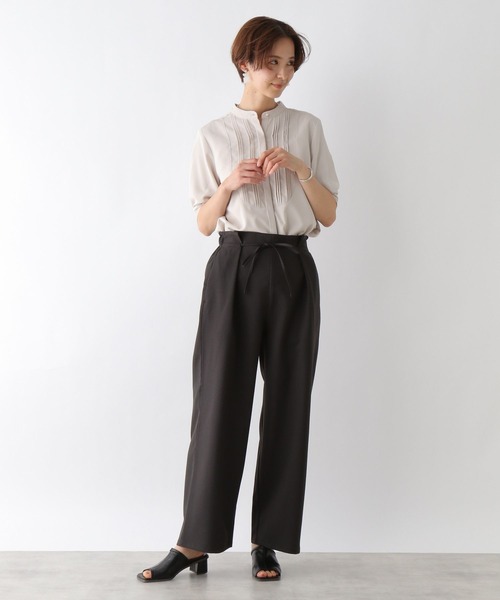 LEPSIM（レプシィム）の「リボンイージ－ワイドパンツ　192675（スラックス・レディース・ブラック/ライトグリーン/グレイッシュベージュ・FREE）」の5枚目の写真