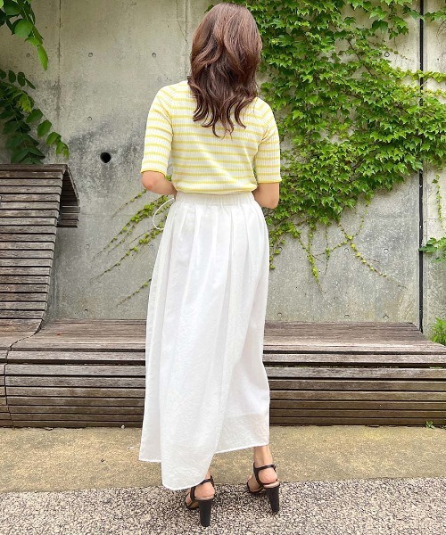 PICCIN（ピッチン）の「パール付きワイドリブ5分袖ニット（ニット/セーター・レディース・イエロー/ブラック/ピンク・M）」の18枚目の写真