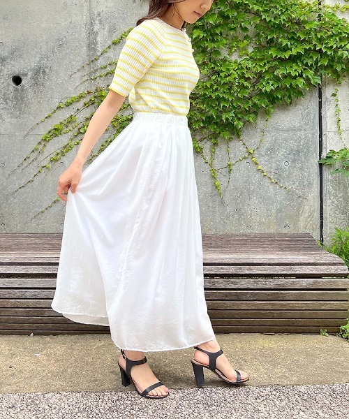 PICCIN（ピッチン）の「パール付きワイドリブ5分袖ニット（ニット/セーター・レディース・イエロー/ブラック/ピンク・M）」の19枚目の写真