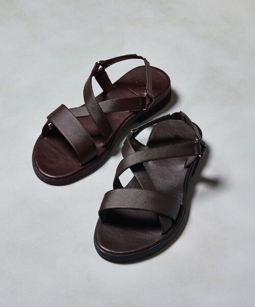 tk.TAKEO KIKUCHI（ティーケータケオキクチ）の「◆FLクロスサンダル（サンダル・メンズ・ブラック/ダークブラウン・55/65/75）」の2枚目の写真