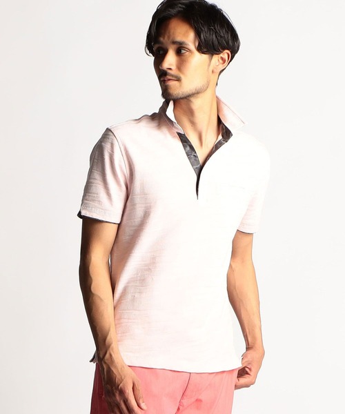 【セール】カモフラ柄スキッパーポロシャツ（ポロシャツ）｜NICOLE CLUB FOR MEN（ニコルクラブフォーメン） 8,470円