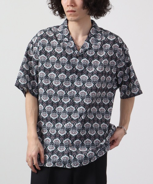 mannine 総柄ブラウス シャツ Amazon | mannine マンナイン 恐竜プリント シャツ ブラウス 総