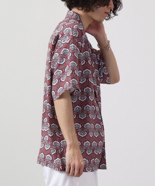 【セール】ルーズシルエット総柄プリントオープンカラーシャツ（シャツ/ブラウス）｜many men many mind（メニーメンメニーマインド）