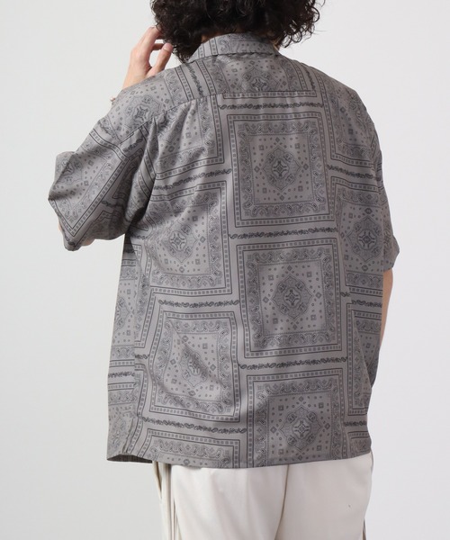 【セール】ルーズシルエット総柄プリントオープンカラーシャツ（シャツ/ブラウス）｜many men many mind（メニーメンメニーマインド）