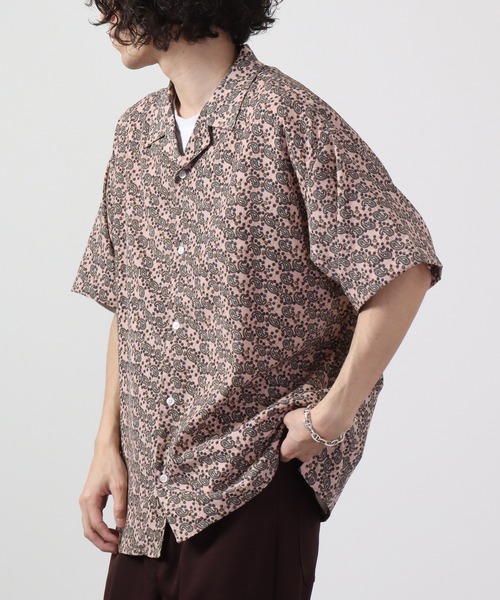 【セール】ルーズシルエット総柄プリントオープンカラーシャツ（シャツ/ブラウス）｜many men many mind（メニーメンメニーマインド）
