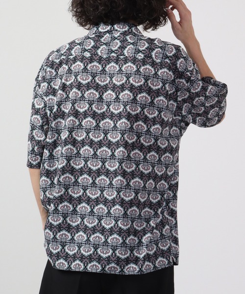 【セール】ルーズシルエット総柄プリントオープンカラーシャツ（シャツ/ブラウス）｜many men many mind（メニーメンメニーマインド）