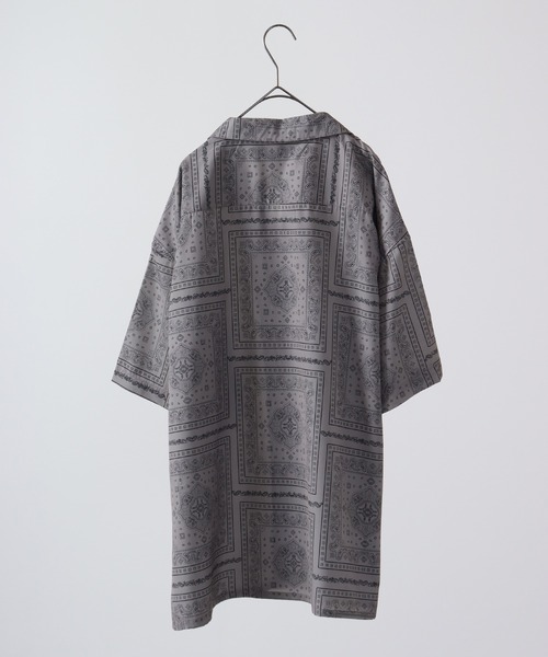 【セール】ルーズシルエット総柄プリントオープンカラーシャツ（シャツ/ブラウス）｜many men many mind（メニーメンメニーマインド）