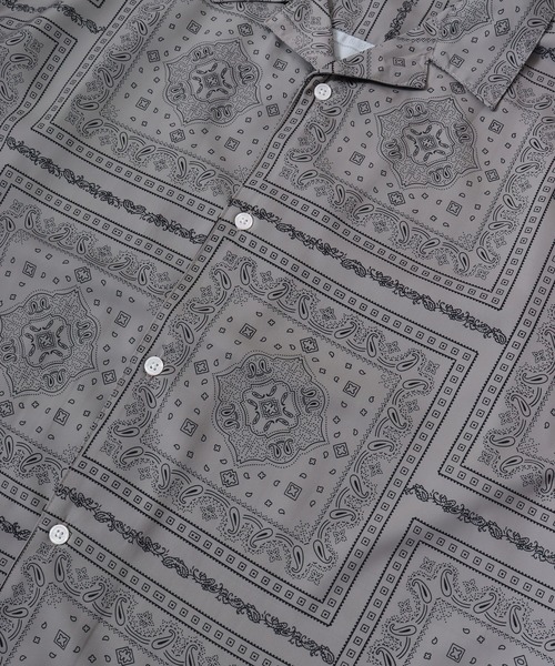 【セール】ルーズシルエット総柄プリントオープンカラーシャツ（シャツ/ブラウス）｜many men many mind（メニーメンメニーマインド）