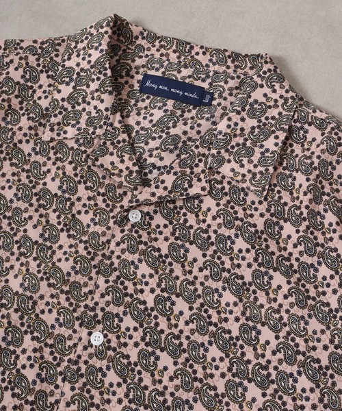 【セール】ルーズシルエット総柄プリントオープンカラーシャツ（シャツ/ブラウス）｜many men many mind（メニーメンメニーマインド）