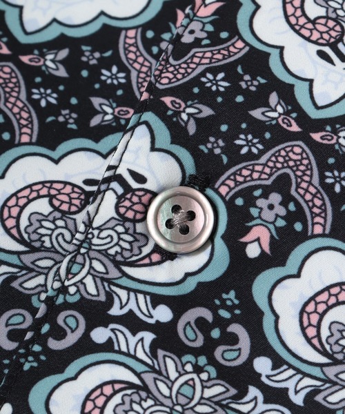 【セール】ルーズシルエット総柄プリントオープンカラーシャツ（シャツ/ブラウス）｜many men many mind（メニーメンメニーマインド）