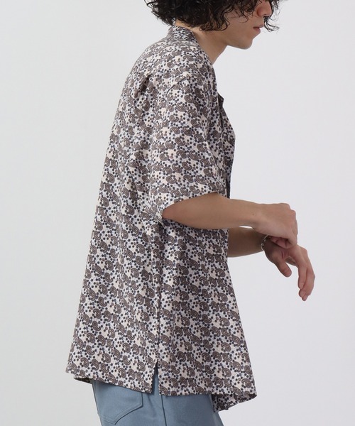 【セール】ルーズシルエット総柄プリントオープンカラーシャツ（シャツ/ブラウス）｜many men many mind（メニーメンメニーマインド）