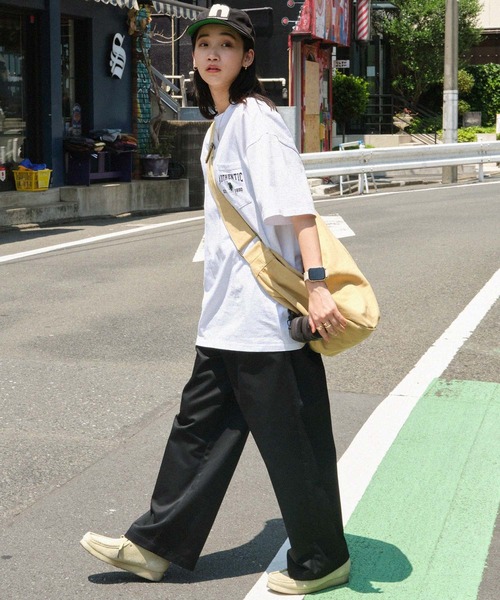 MONO-MART（モノマート）の「U.S. POLO ASSN. /ユーエスポロアッスン 別注 ロゴ刺繍 ビッグシルエットポケット半袖Tシャツ（Tシャツ/カットソー・レディース・ベージュ/ネイビー/ホワイト/ピンク/ブラック/ホワイト系/グレイッシュブルー/ダークグリーン/チャコールグレー/オートミール/ボルドー/ライトグリーン・M/L）」の20枚目の写真