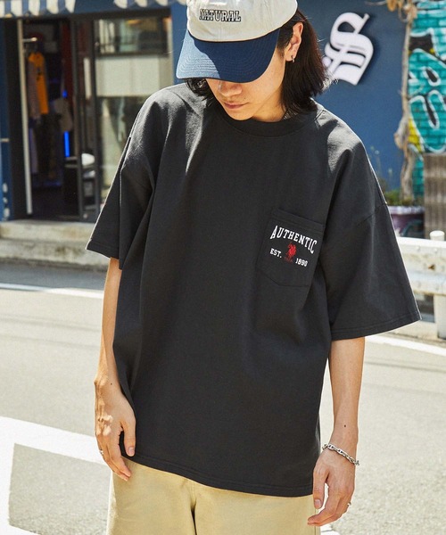 MONO-MART（モノマート）の「U.S. POLO ASSN. /ユーエスポロアッスン 別注 ロゴ刺繍 ビッグシルエットポケット半袖Tシャツ（Tシャツ/カットソー・レディース・ベージュ/ネイビー/ホワイト/ピンク/ブラック/ホワイト系/グレイッシュブルー/ダークグリーン/チャコールグレー/オートミール/ボルドー/ライトグリーン・M/L）」の21枚目の写真