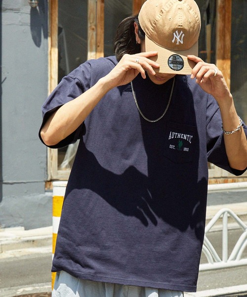 MONO-MART（モノマート）の「U.S. POLO ASSN. /ユーエスポロアッスン 別注 ロゴ刺繍 ビッグシルエットポケット半袖Tシャツ（Tシャツ/カットソー・レディース・ベージュ/ネイビー/ホワイト/ピンク/ブラック/ホワイト系/グレイッシュブルー/ダークグリーン/チャコールグレー/オートミール/ボルドー/ライトグリーン・M/L）」の13枚目の写真