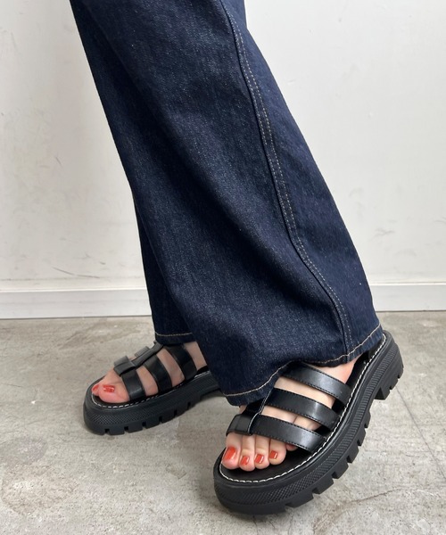 Futier land（フューティアランド）の「厚底オープントゥグルカサンダル（サンダル・レディース・ブラック/ブラウン・36/37/38/39/40）」の14枚目の写真