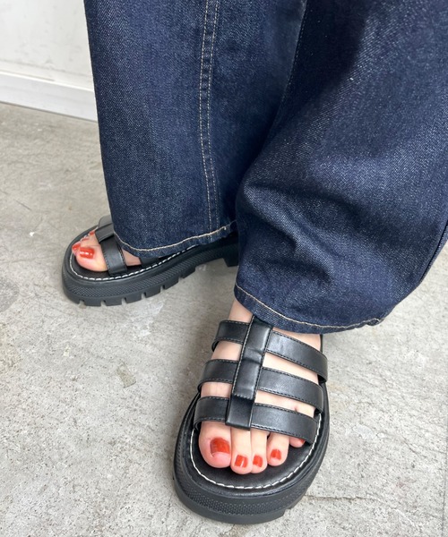 Futier land（フューティアランド）の「厚底オープントゥグルカサンダル（サンダル・レディース・ブラック/ブラウン・36/37/38/39/40）」の6枚目の写真