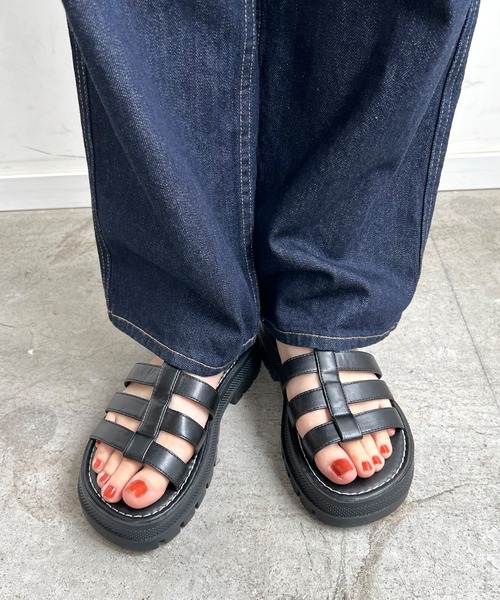 Futier land（フューティアランド）の「厚底オープントゥグルカサンダル（サンダル・レディース・ブラック/ブラウン・36/37/38/39/40）」の10枚目の写真