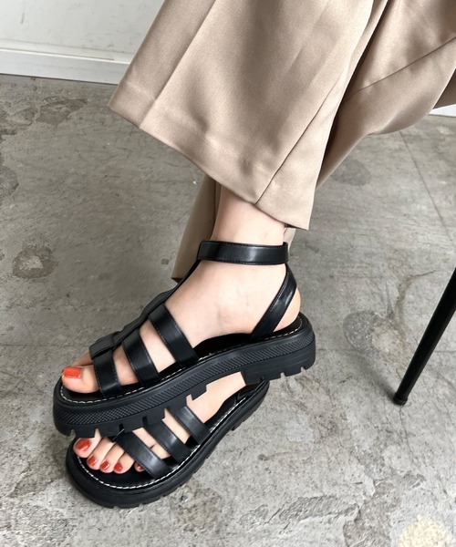 Futier land（フューティアランド）の「厚底オープントゥグルカサンダル（サンダル・レディース・ブラック/ブラウン・36/37/38/39/40）」の15枚目の写真