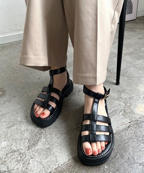 Futier land（フューティアランド）の「厚底オープントゥグルカサンダル（サンダル・レディース・ブラック/ブラウン・36/37/38/39/40）」の18枚目の写真