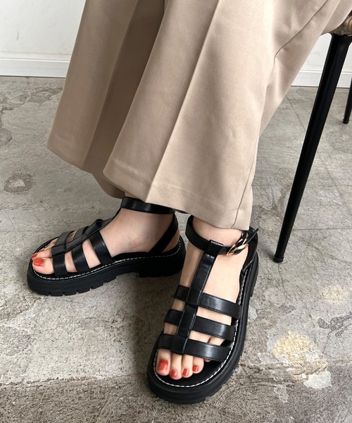 Futier land（フューティアランド）の「厚底オープントゥグルカサンダル（サンダル・レディース・ブラック/ブラウン・36/37/38/39/40）」の11枚目の写真