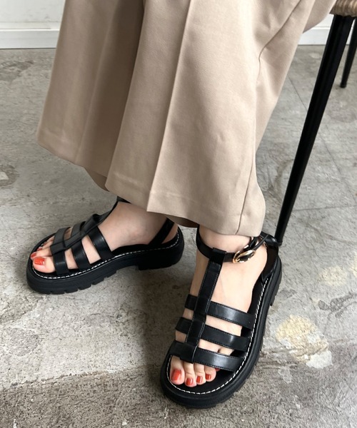 Futier land（フューティアランド）の「厚底オープントゥグルカサンダル（サンダル・レディース・ブラック/ブラウン・36/37/38/39/40）」の3枚目の写真