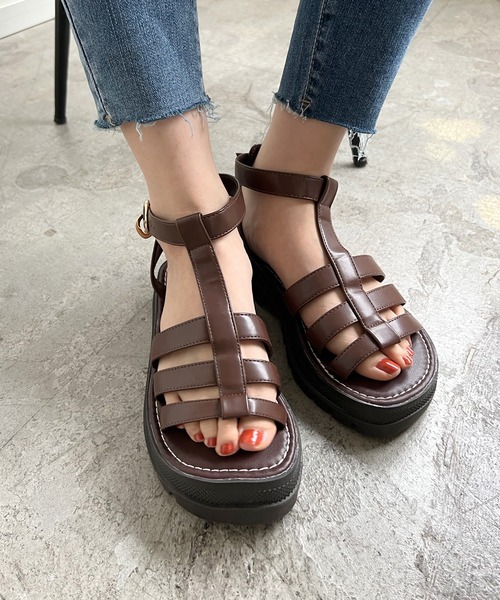 Futier land（フューティアランド）の「厚底オープントゥグルカサンダル（サンダル・レディース・ブラック/ブラウン・36/37/38/39/40）」の7枚目の写真