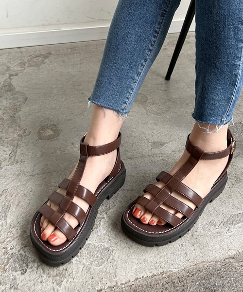 Futier land（フューティアランド）の「厚底オープントゥグルカサンダル（サンダル・レディース・ブラック/ブラウン・36/37/38/39/40）」の19枚目の写真