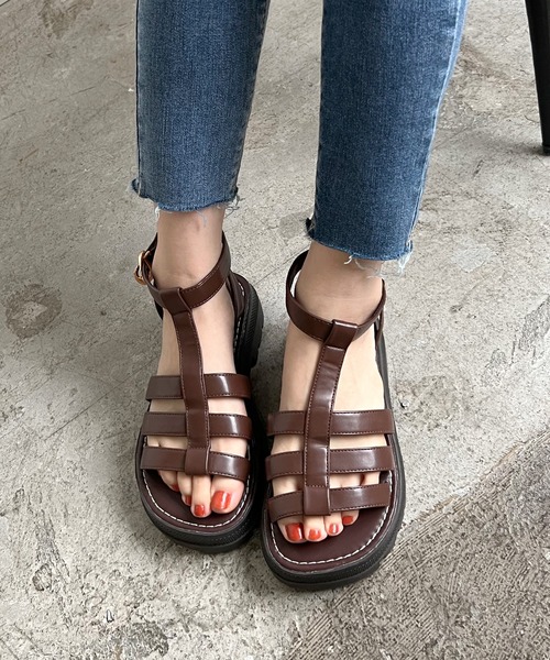 Futier land（フューティアランド）の「厚底オープントゥグルカサンダル（サンダル・レディース・ブラック/ブラウン・36/37/38/39/40）」の12枚目の写真