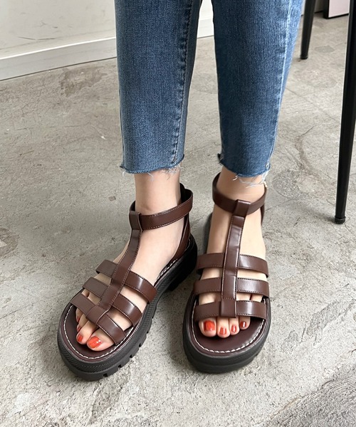 Futier land（フューティアランド）の「厚底オープントゥグルカサンダル（サンダル・レディース・ブラック/ブラウン・36/37/38/39/40）」の4枚目の写真