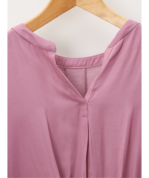 MARBLE WALTS（マーブルワルツ）の「【異素材切替】マーブルワルツ/MARBLE WALTS ハイブリッド 抜き衿 半袖プルオーバー（Tシャツ/カットソー・レディース・ベージュ/ブラック/ピンク系その他/ホワイト・MEDIUM/LARGE）」の6枚目の写真