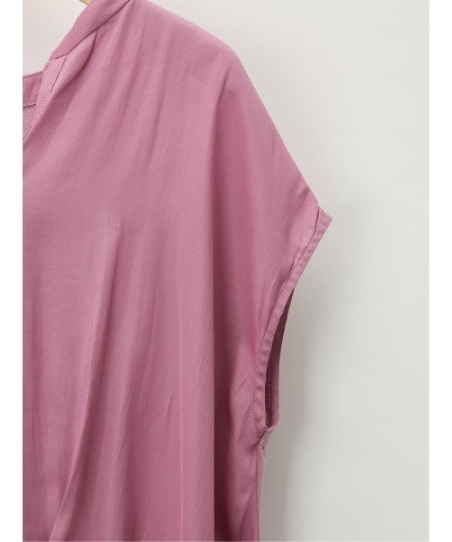 MARBLE WALTS（マーブルワルツ）の「【異素材切替】マーブルワルツ/MARBLE WALTS ハイブリッド 抜き衿 半袖プルオーバー（Tシャツ/カットソー・レディース・ベージュ/ブラック/ピンク系その他/ホワイト・MEDIUM/LARGE）」の7枚目の写真