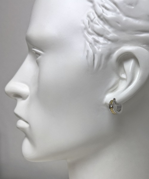 片耳用ピアス ストーンデザイン セール】SBG ローマ数字ストーンデザインピアス（ピアス（片耳用