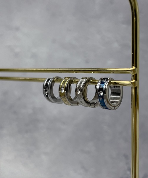 セール】SBG ローマ数字ストーンデザインピアス（ピアス（片耳用