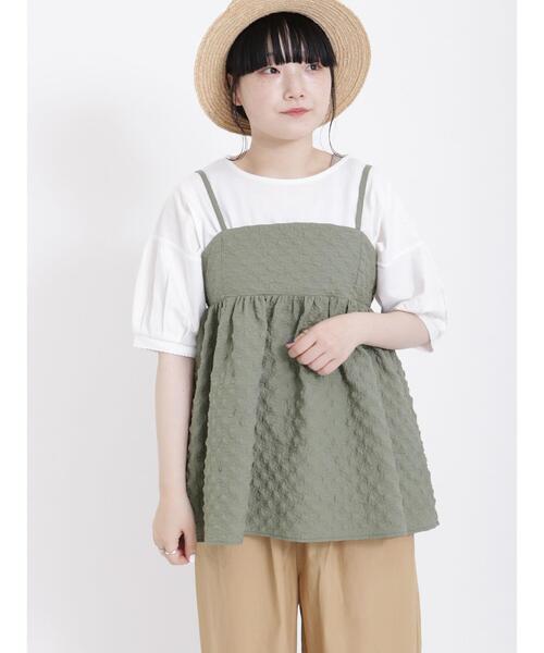 Samansa Mos2（サマンサ モスモス）の「◎ジャカードキャミブラウス（シャツ/ブラウス・レディース・カーキ/ブラック/オフホワイト・F）」の7枚目の写真