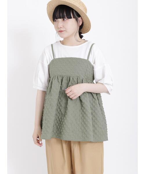 Samansa Mos2（サマンサ モスモス）の「◎ジャカードキャミブラウス（シャツ/ブラウス・レディース・カーキ/ブラック/オフホワイト・F）」の8枚目の写真