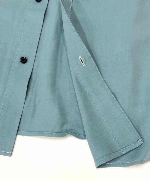 ADMIX/ATELIER SAB MEN（アドミックスアトリエサブメン）の「トロミ ドレープ カラーステッチ / オーバーサイズ ルーズシャツ（半袖）（シャツ/ブラウス・メンズ・ホワイト/ブラック/ライトパープル/ライトブルー・50/48）」の10枚目の写真