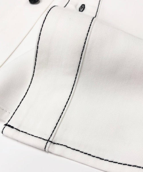 ADMIX/ATELIER SAB MEN（アドミックスアトリエサブメン）の「トロミ ドレープ カラーステッチ / オーバーサイズ ルーズシャツ（半袖）（シャツ/ブラウス・メンズ・ホワイト/ブラック/ライトパープル/ライトブルー・50/48）」の18枚目の写真