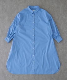 BRICK & SONS | ボリュームスリーブシャツワンピース＜ブルーダブルストライプ＞(シャツワンピース)
