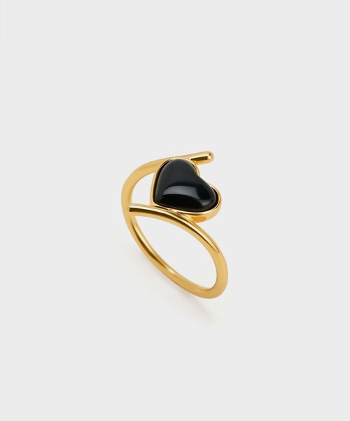 CHARLES & KEITH(チャールズ & キース)の「ハートストーン リング(リング・レディース・ゴールド系その他/ブラック/シルバー・M/S)」の7枚目の写真